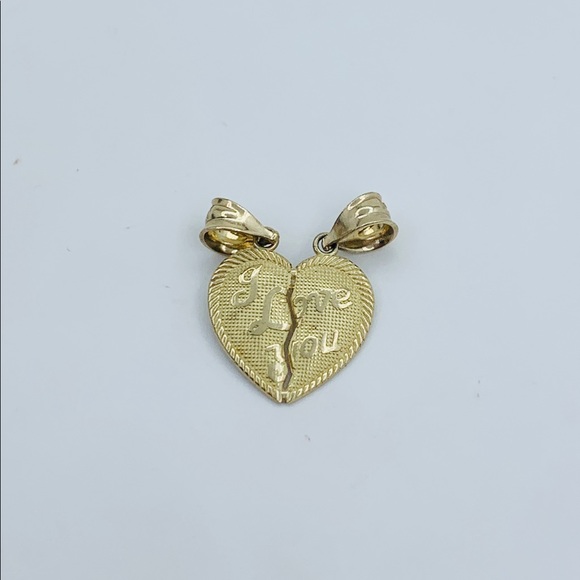 10k Solid Gold I love you Heart Pendant